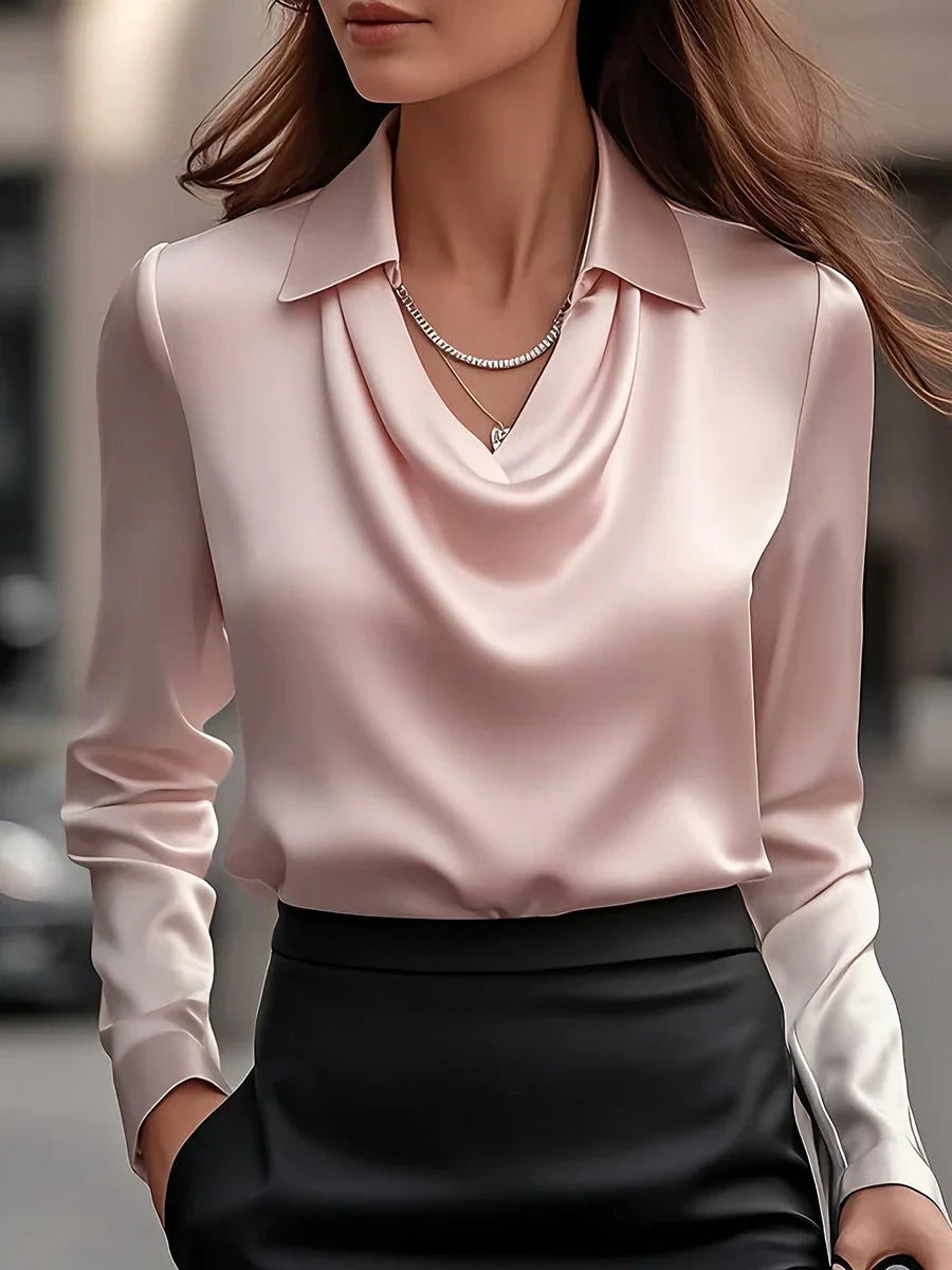 Donna | Blouse Femme Élégante à Col Drapé Chic pour Femme