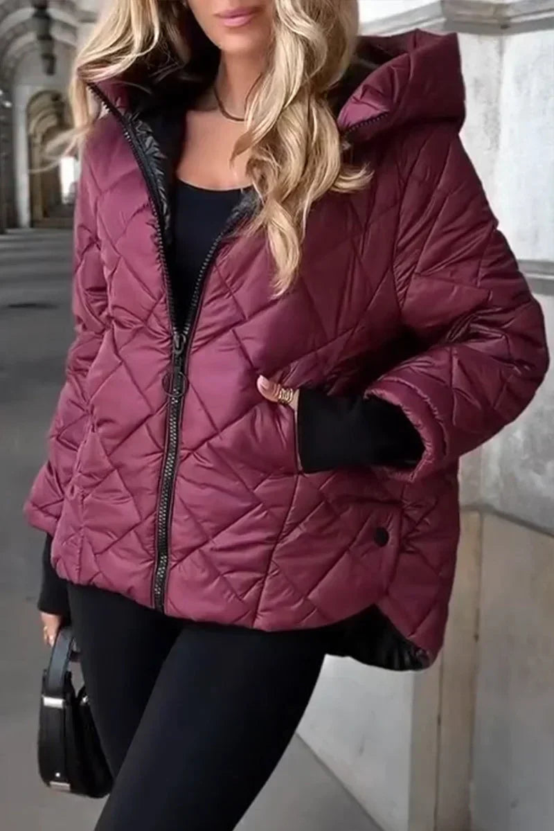 Sasha | Manteau Hiver Femme Matelassé Élégant avec Capuche