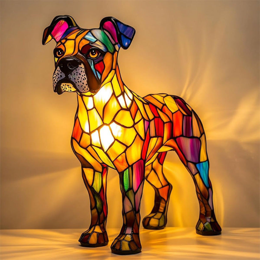 Tyson | Lampe Magique en Verre Coloré en Forme de Chien