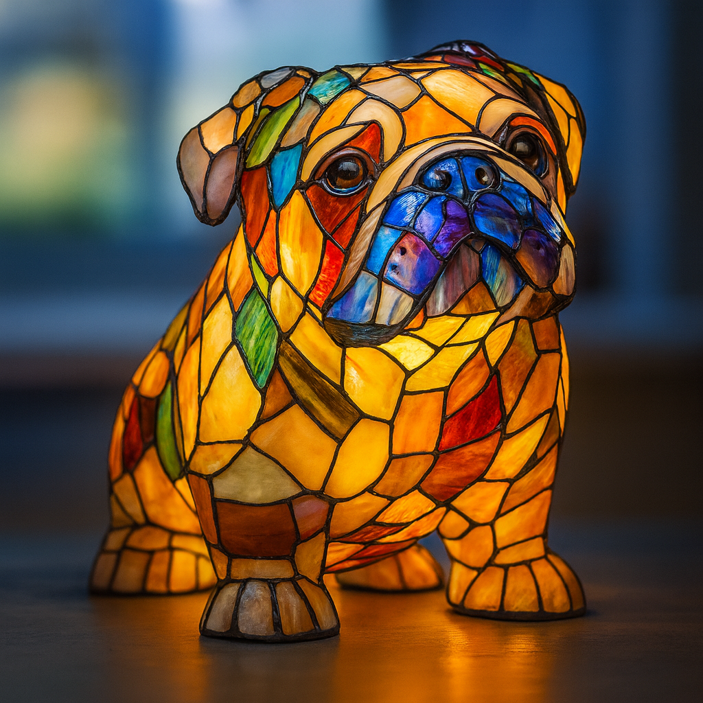 Shadow | Lampe Magique en Verre Coloré en Forme de Chien