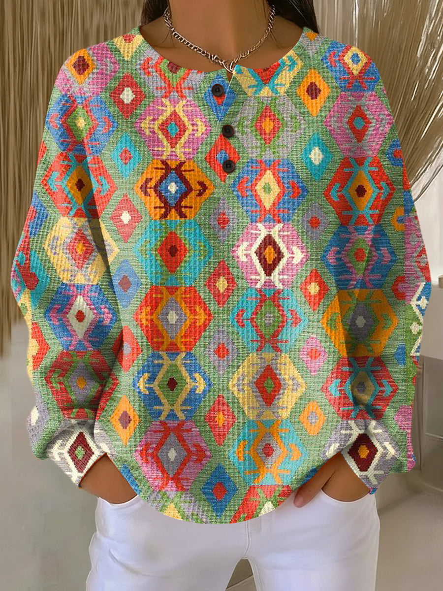 Ophélie | Pull Coloré à Motif à Carreaux pour Femmes