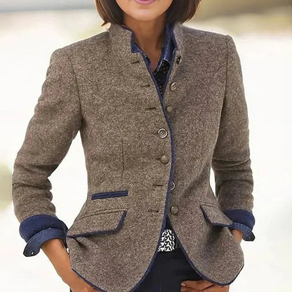 Emma | Blazer Femme Court Élégant Noir ou Bleu Marine