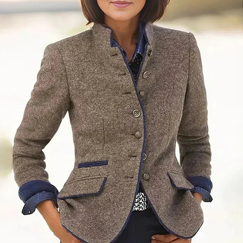 Emma | Blazer Femme Court Élégant Noir ou Bleu Marine