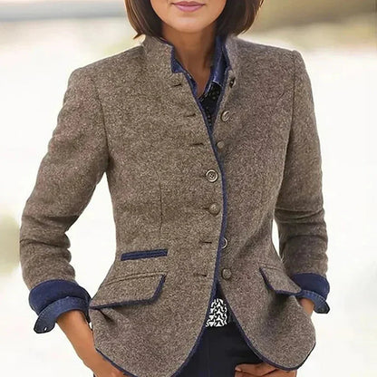 Emma | Blazer Femme Court Élégant Noir ou Bleu Marine