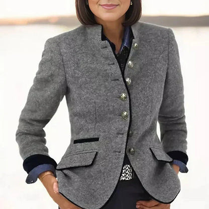 Emma | Blazer Femme Court Élégant Noir ou Bleu Marine