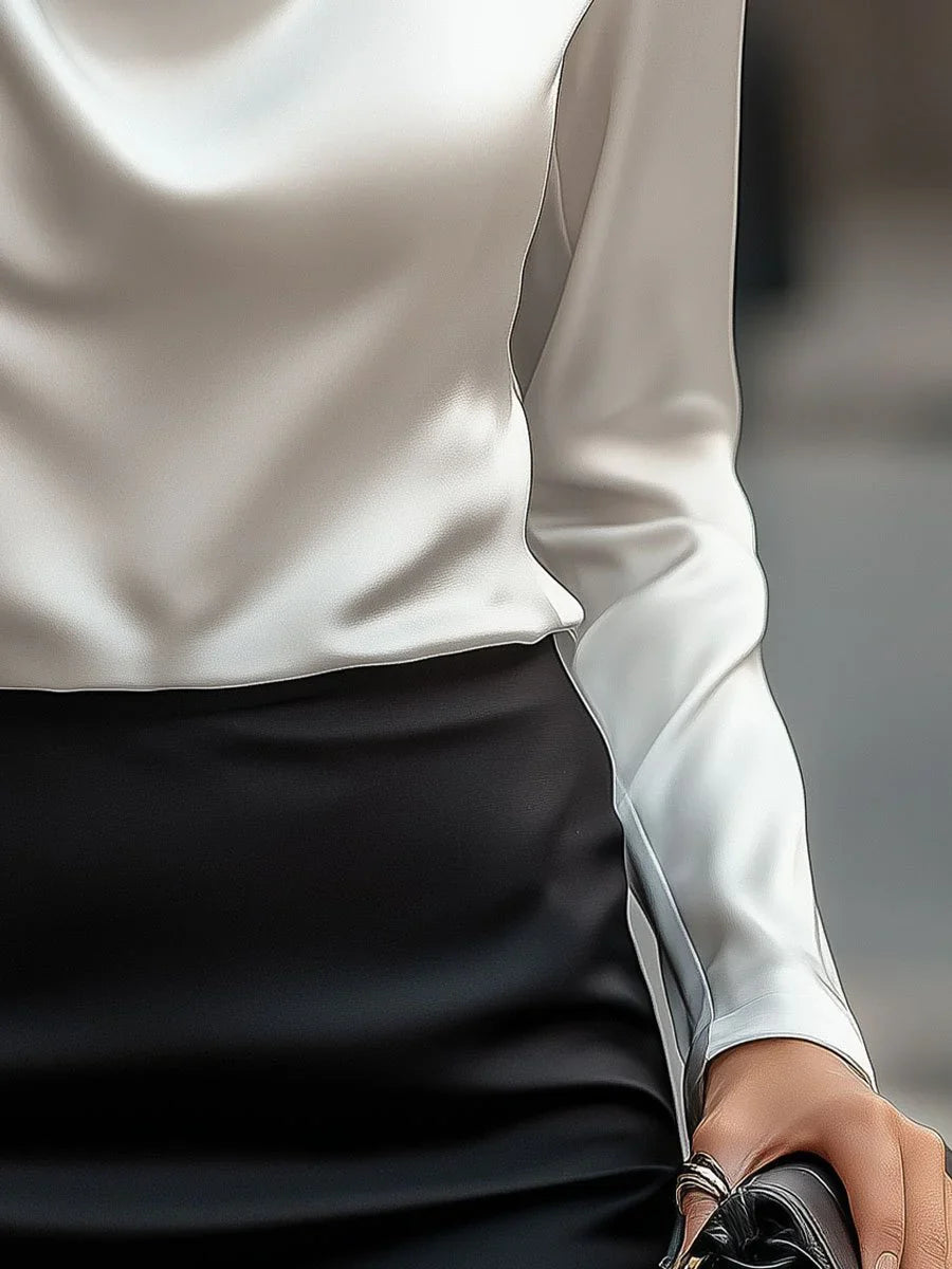 Donna | Blouse Femme Élégante à Col Drapé Chic pour Femme