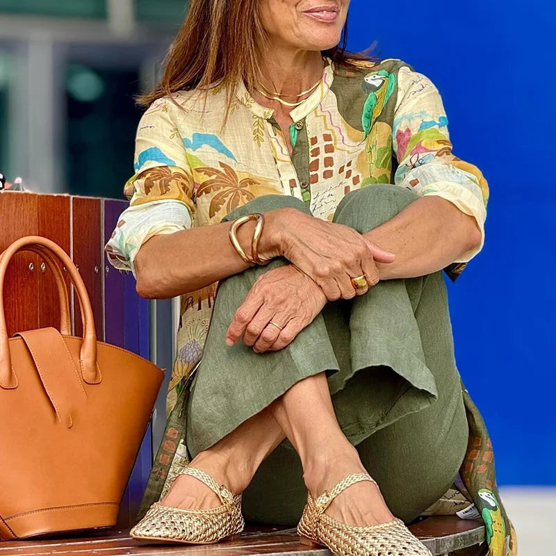 Chloé | Ensemble Coordonné en Lin Élégant pour Femmes en Été