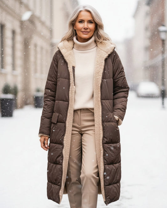 Chloé | Manteau Hiver Femme Réversible en Sherpa et Matelassé 0