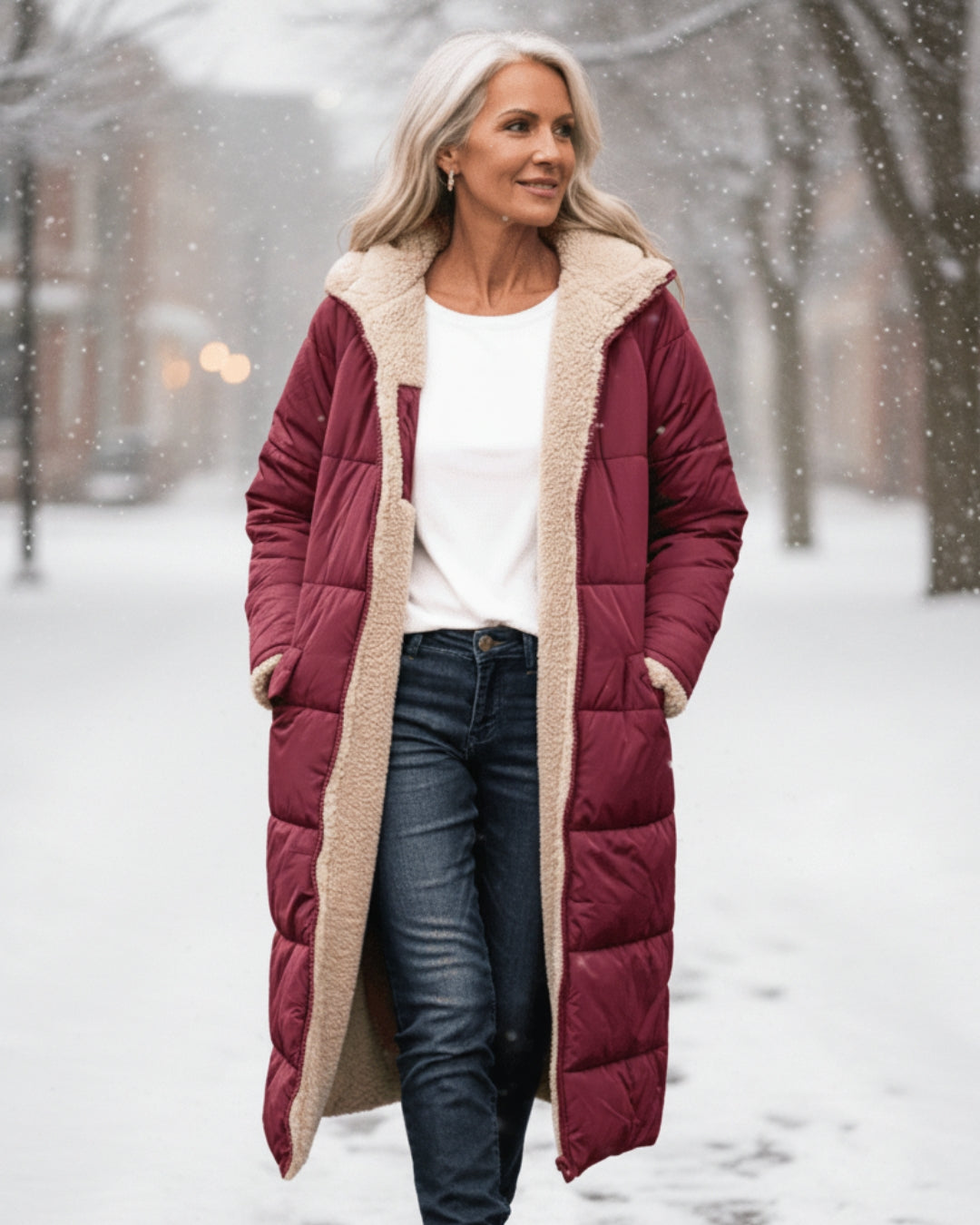 Chloé | Manteau Hiver Femme Réversible en Sherpa et Matelassé 10