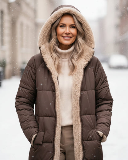 Chloé | Manteau Hiver Femme Réversible en Sherpa et Matelassé 2