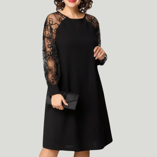 Constance | Robe Femme en Dentelle Noire Élégante pour Soirée Chic
