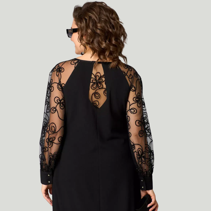 Constance | Robe Femme en Dentelle Noire Élégante pour Soirée Chic