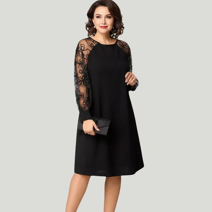 Constance | Robe Femme en Dentelle Noire Élégante pour Soirée Chic