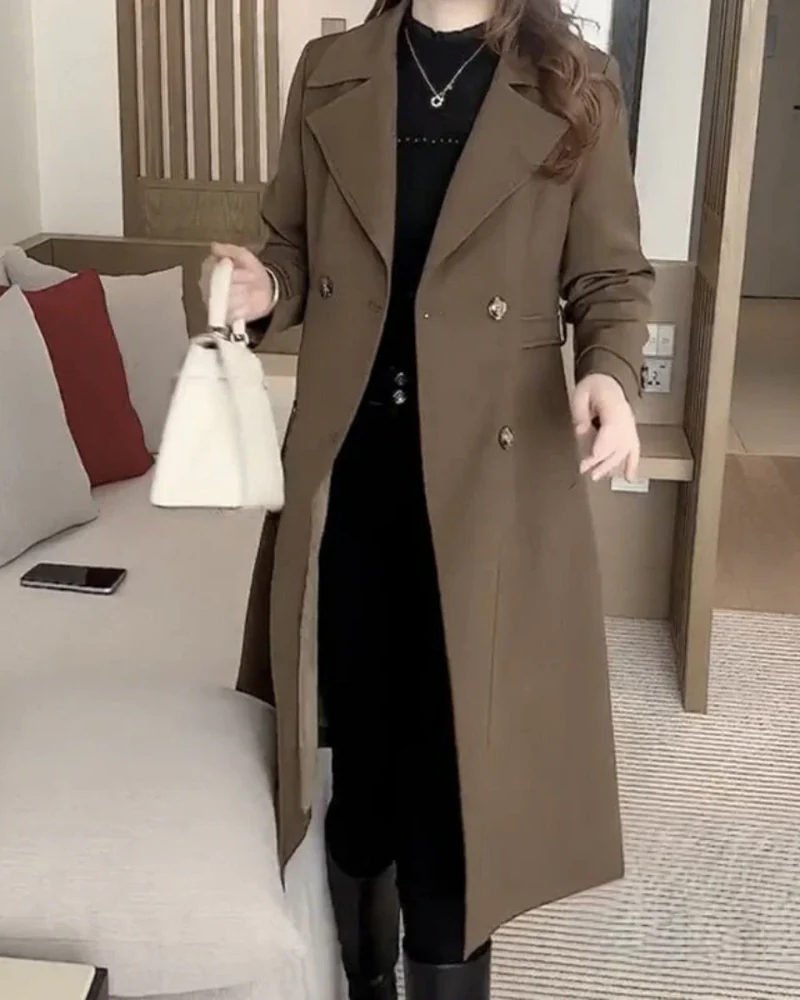 Louisa | Élégant Manteau Hiver Femme en Laine Trench Long Chic