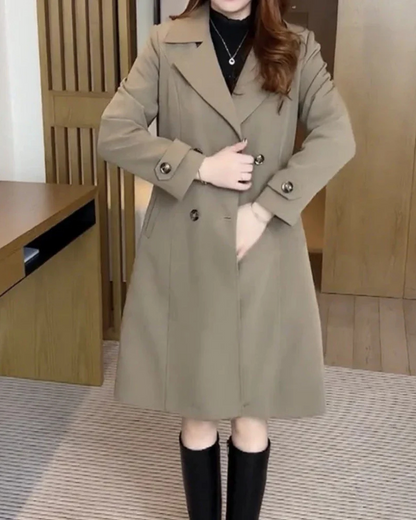 Louisa | Élégant Manteau Hiver Femme en Laine Trench Long Chic