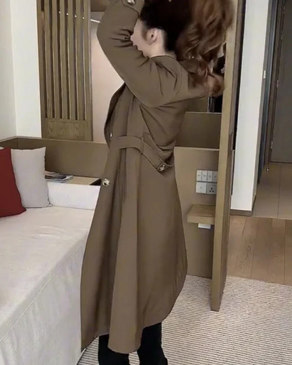 Louisa | Élégant Manteau Hiver Femme en Laine Trench Long Chic