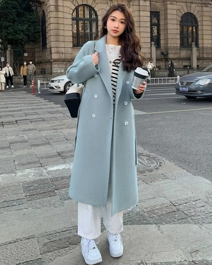 Louisa | Élégant Manteau Hiver Femme en Laine Trench Long Chic