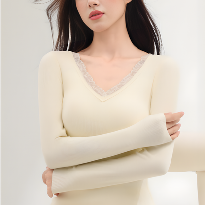 Dentelle | T-shirt Thermolactyl Sensitive en Dentelle pour Femmes