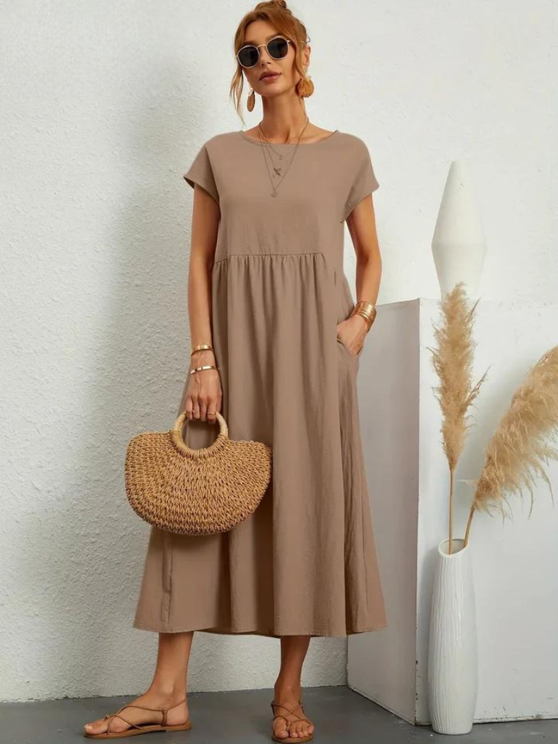 Élodie | Robe d'été Femme Chic Longue en Coton Fluide et Confortable
