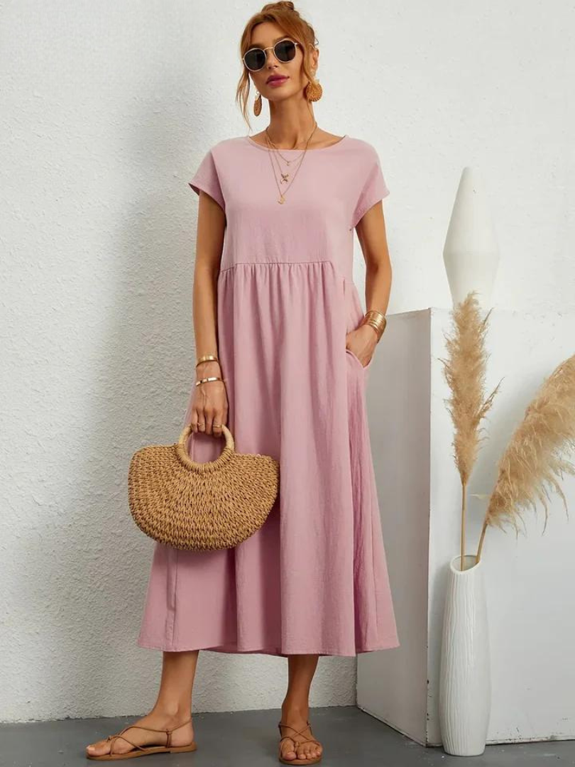 Élodie | Robe d'été Femme Chic Longue en Coton Fluide et Confortable