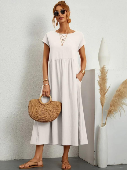 Élodie | Robe d'été Femme Chic Longue en Coton Fluide et Confortable