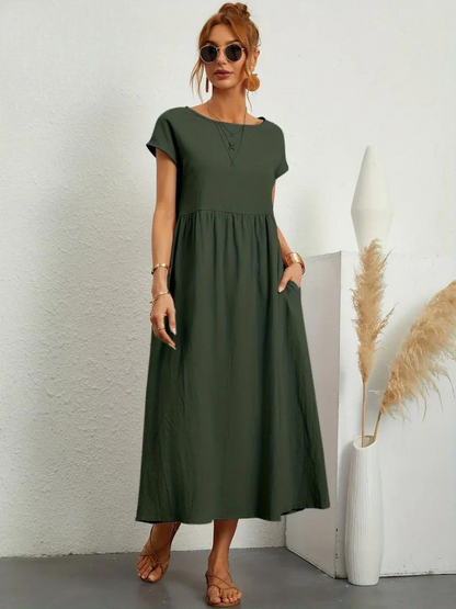 Élodie | Robe d'été Femme Chic Longue en Coton Fluide et Confortable