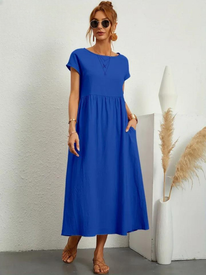 Élodie | Robe d'été Femme Chic Longue en Coton Fluide et Confortable