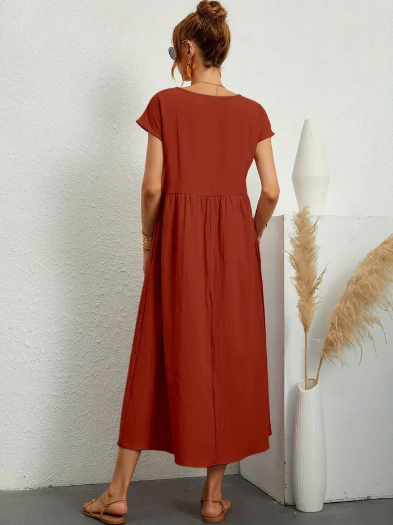 Élodie | Robe d'été Femme Chic Longue en Coton Fluide et Confortable