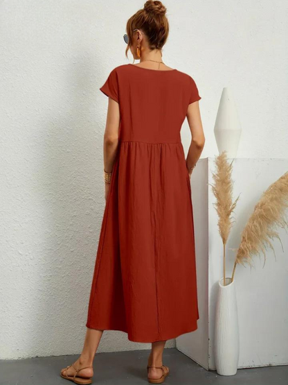 Élodie | Robe d'été Femme Chic Longue en Coton Fluide et Confortable