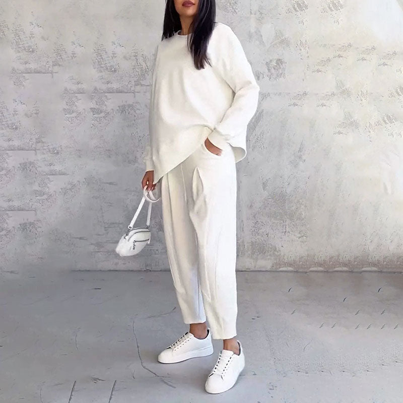 Sophie | Ensemble Deux-Pièces Confortable avec Haut à Manches Longues et Pantalon Ample