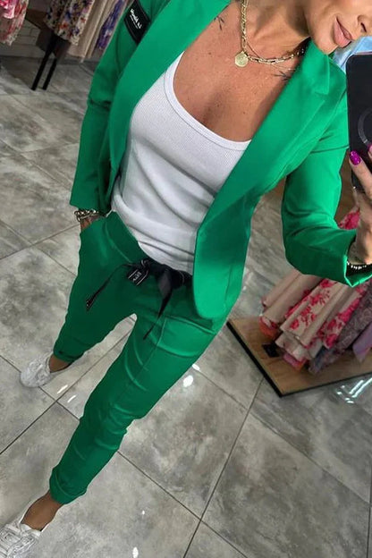 Vivienne | Ensemble Tailleur Femme Blazer Fluide et Pantalon Jogger Chic