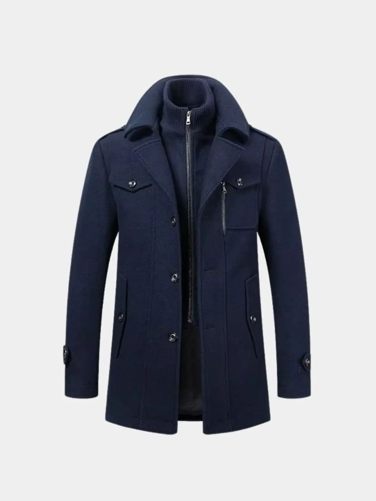 Jean | Manteau Hiver Homme Élégant en Laine pour Un Style Sophistiqué