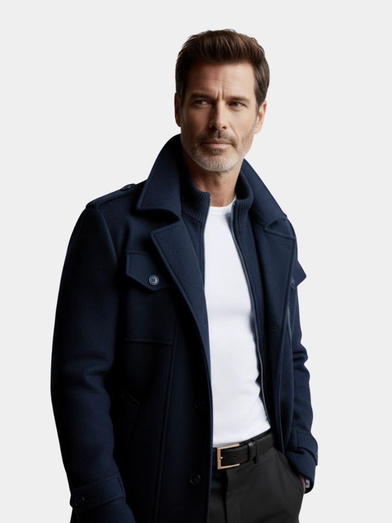 Jean | Manteau Hiver Homme Élégant en Laine pour Un Style Sophistiqué