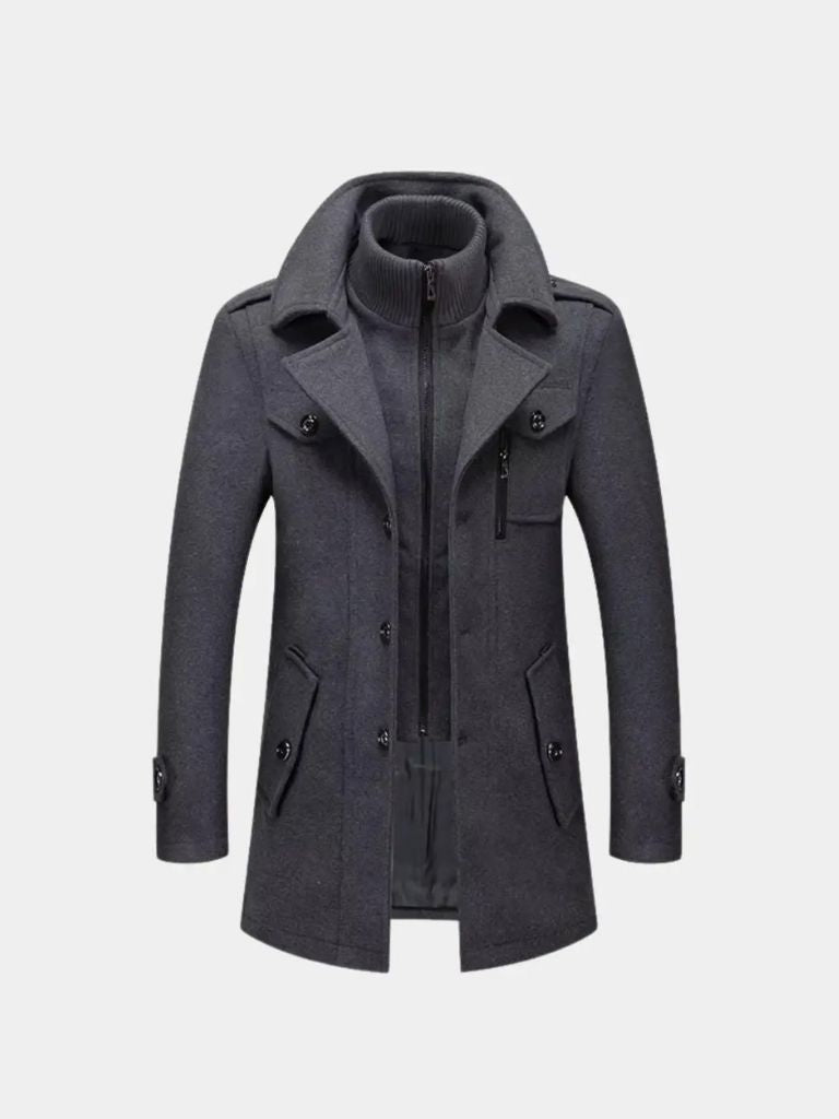 Jean | Manteau Hiver Homme Élégant en Laine pour Un Style Sophistiqué