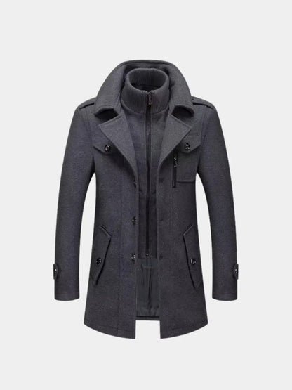 Jean | Manteau Hiver Homme Élégant en Laine pour Un Style Sophistiqué