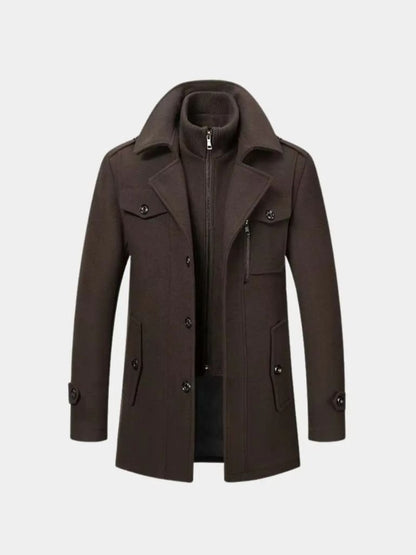 Jean | Manteau Hiver Homme Élégant en Laine pour Un Style Sophistiqué