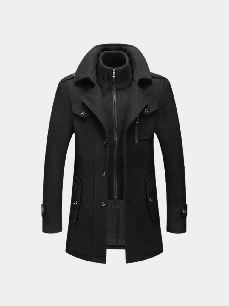 Jean | Manteau Hiver Homme Élégant en Laine pour Un Style Sophistiqué