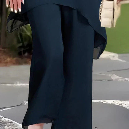 Herlene | Ensemble Tailleur Femme Chic avec Pantalon Asymétrique Élégant