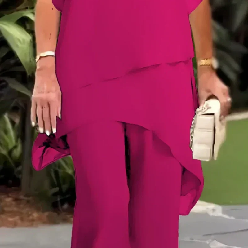 Herlene | Ensemble Tailleur Femme Chic avec Pantalon Asymétrique Élégant