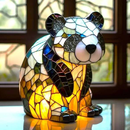 Pandaou | Lampe Décorative Panda en Verre Coloré pour Une Ambiance Magique