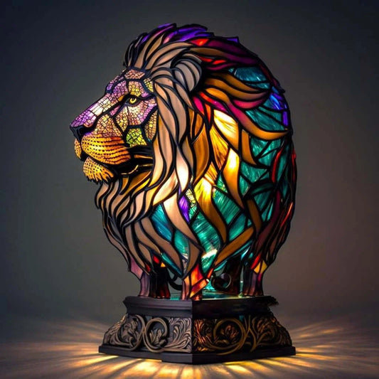 Simba | Lampe Decorative Unique en Verre Coloré pour Salon et Décoration