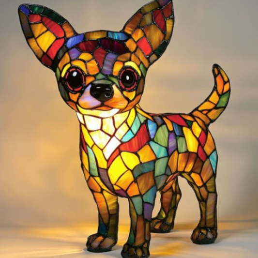 Choupette | Lampe Décorative en Verre Coloré en Forme de Chien pour Ambiance Unique