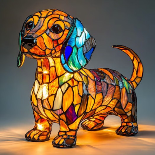 Mimi | Lampe Décorative en Verre Coloré pour Amoureux des Chiens