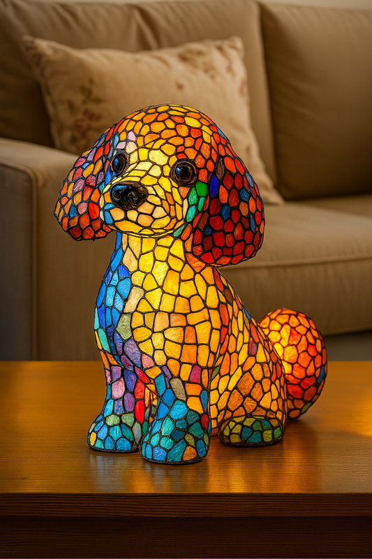 Kiki | Lampe Décorative en Verre Coloré pour Amoureux des Chiens