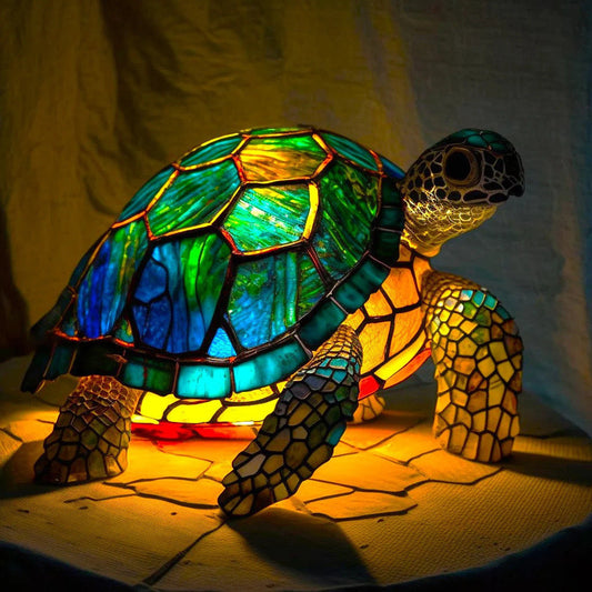 Hugo | Lampe Tortue Magique en Verre Coloré