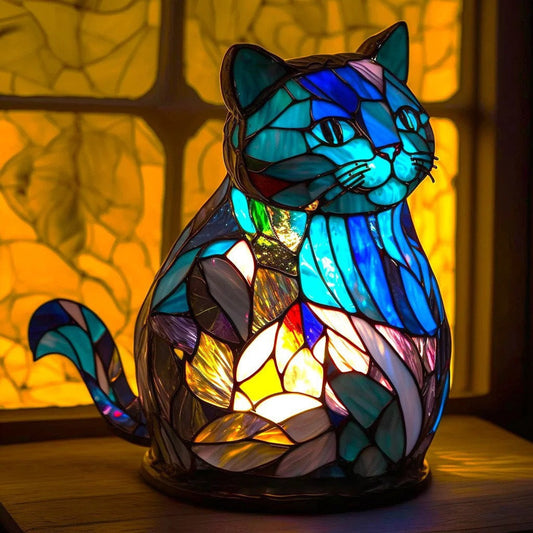 Nala | Lampe en Verre Coloré en Forme de Chat pour une Ambiance Magique