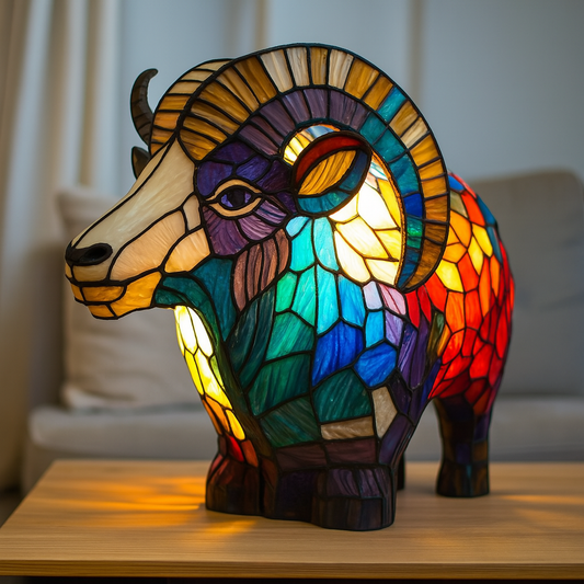 Bijou | Lampe en Verre Coloré en Forme de Chèvre Magique