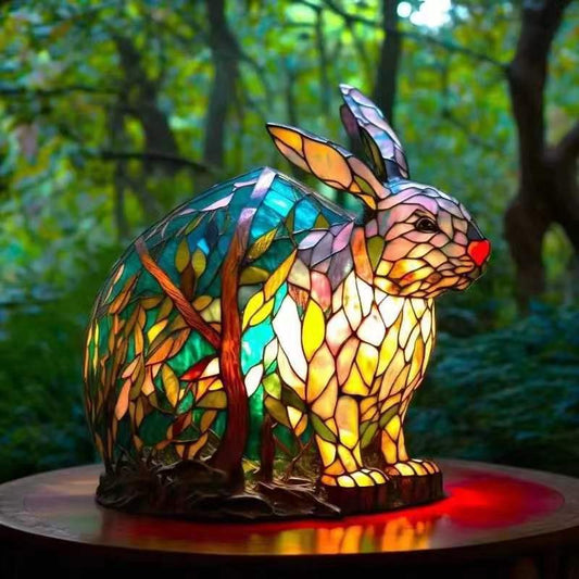 Lapinou | Lampe en Verre Colorée en Forme de Lapin pour Décoration