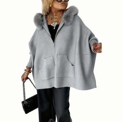 Irene | Manteau Hiver Femme Élégant avec Capuche en Fausse Fourrure