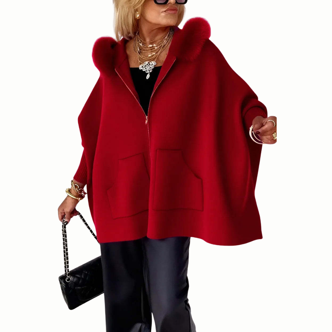 Irene | Manteau Hiver Femme Élégant avec Capuche en Fausse Fourrure